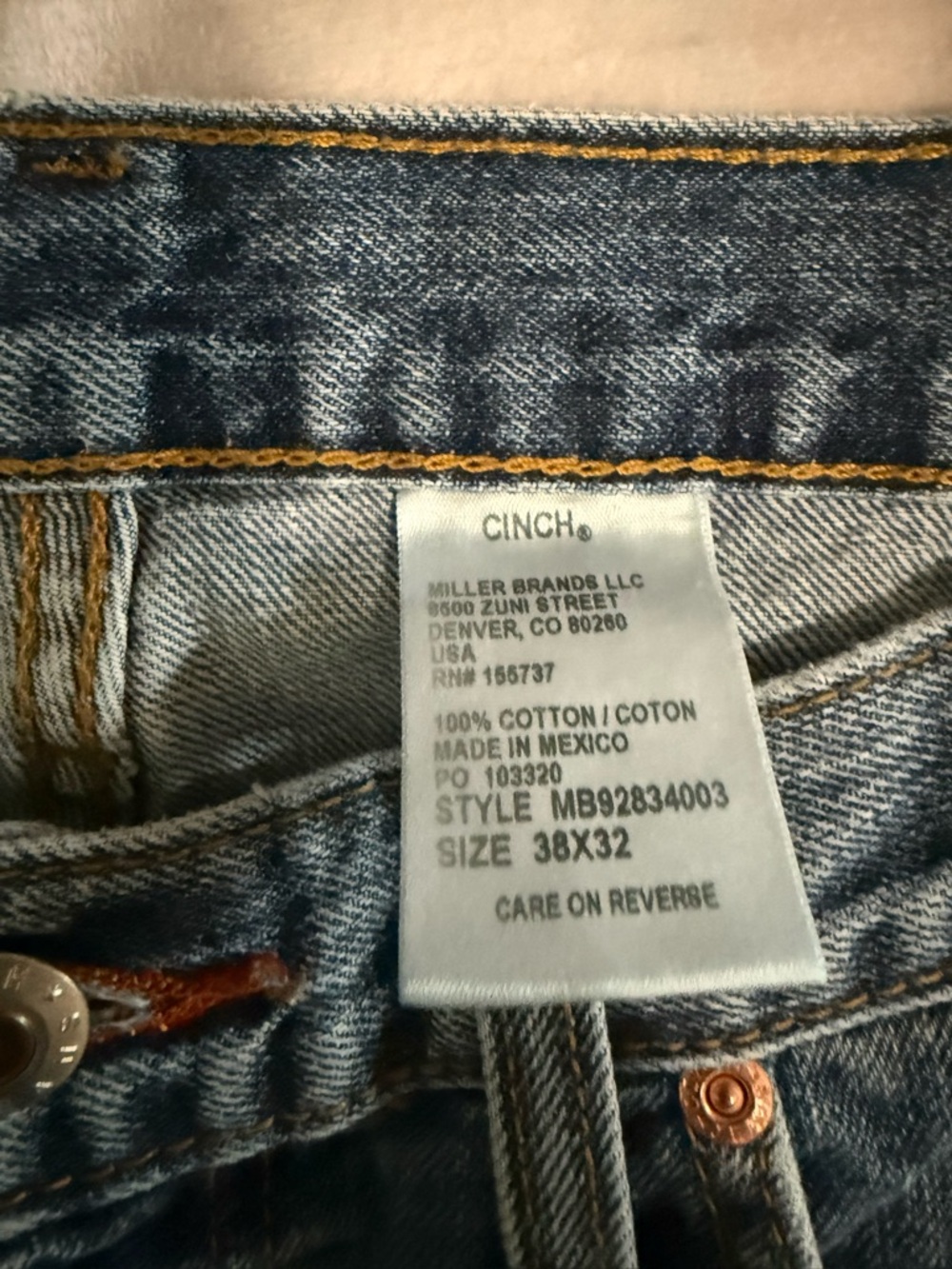 Cinch Men's Medium Blue Bootcut Jeans 38x32 - Picture 6 of 7